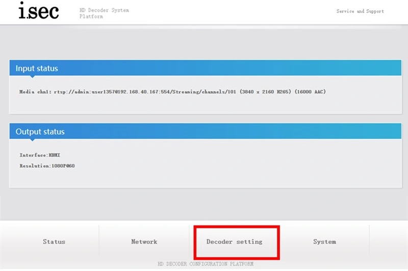Decoder setting